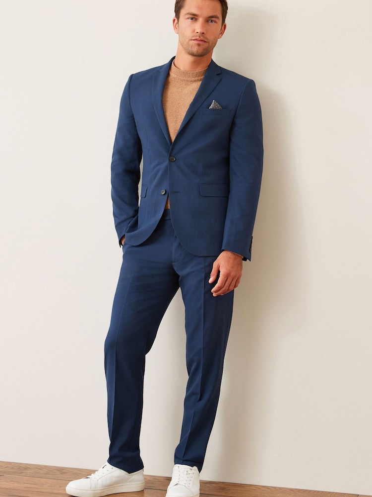Leuchtend Blau - Strukturierter Anzug aus Wollmischung: Jacke - Bild 2 von 6 Leuchtend Blau - Strukturierter Anzug aus Wollmischung: Jacke - Bild 2 von 6