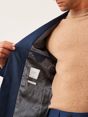 Bright Blue Slim Wool Mix Textured Suit Jacket - Image 5 of 6