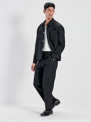 Black Smart Slim Fit Shacket - Image 2 of 4