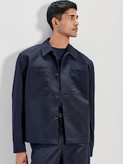 Navy Blue Smart Slim Fit Shacket - Image 1 of 11