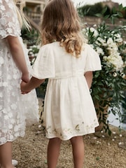 Weiß - Besticktes Kleid aus Baumwoll-/Leinenmischung (3 Monate–10 Jahre) - Bild 3 von 7