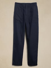 Banana Republic Blue Mya Cotton-Linen Cargo Trousers - Image 4 of 4