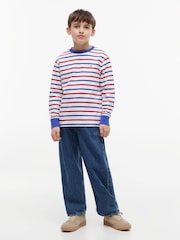 Tommy Hilfiger Red Essential Stripe Relaxed Long Sleeve T-Shirt - Image 3 of 5