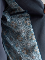 Navy Blue Regular Fit Linen Blend Blazer - Image 9 of 11