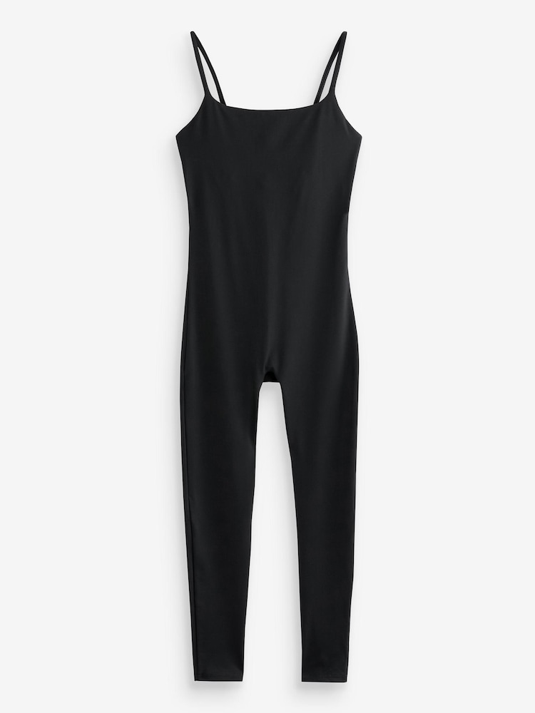 self. Black Strappy Full Length Unitard Bodies - Image 6 of 7