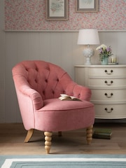 Laura Ashley Baron Chenille Old Rose Pink Hanby Accent Chair - Image 1 of 8