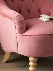 Laura Ashley Baron Chenille Old Rose Pink Hanby Accent Chair - Image 2 of 8