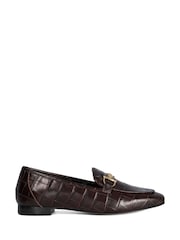 Dune London Brown Grained Loafers - Image 1 of 5
