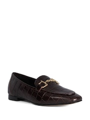 Dune London Brown Grained Loafers - Image 2 of 5