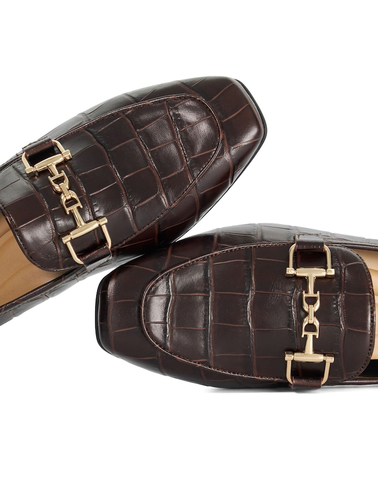 Dune London Brown Grained Loafers - Image 5 of 5 Dune London Brown Grained Loafers - Image 5 of 5
