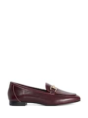 Dune London Red Grained Loafers - Image 1 of 5