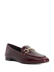 Dune London Red Grained Loafers - Image 2 of 5