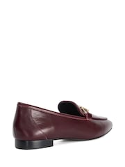 Dune London Red Grained Loafers - Image 3 of 5