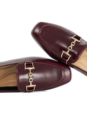 Dune London Red Grained Loafers - Image 5 of 5