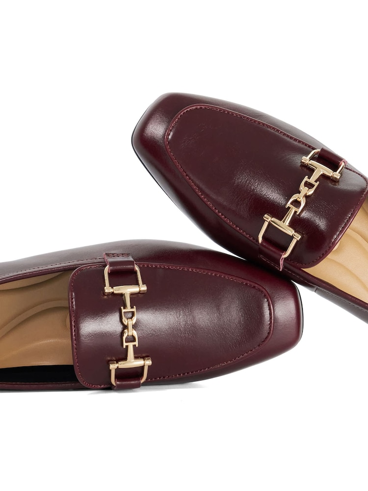 Dune London Red Grained Loafers - Image 5 of 5 Dune London Red Grained Loafers - Image 5 of 5