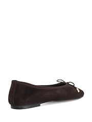 Dune London Brown Leather Haliah Ballet Pumps - Image 2 of 5