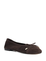 Dune London Brown Leather Haliah Ballet Pumps - Image 3 of 5