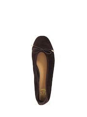 Dune London Brown Leather Haliah Ballet Pumps - Image 4 of 5