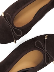 Dune London Brown Leather Haliah Ballet Pumps - Image 5 of 5