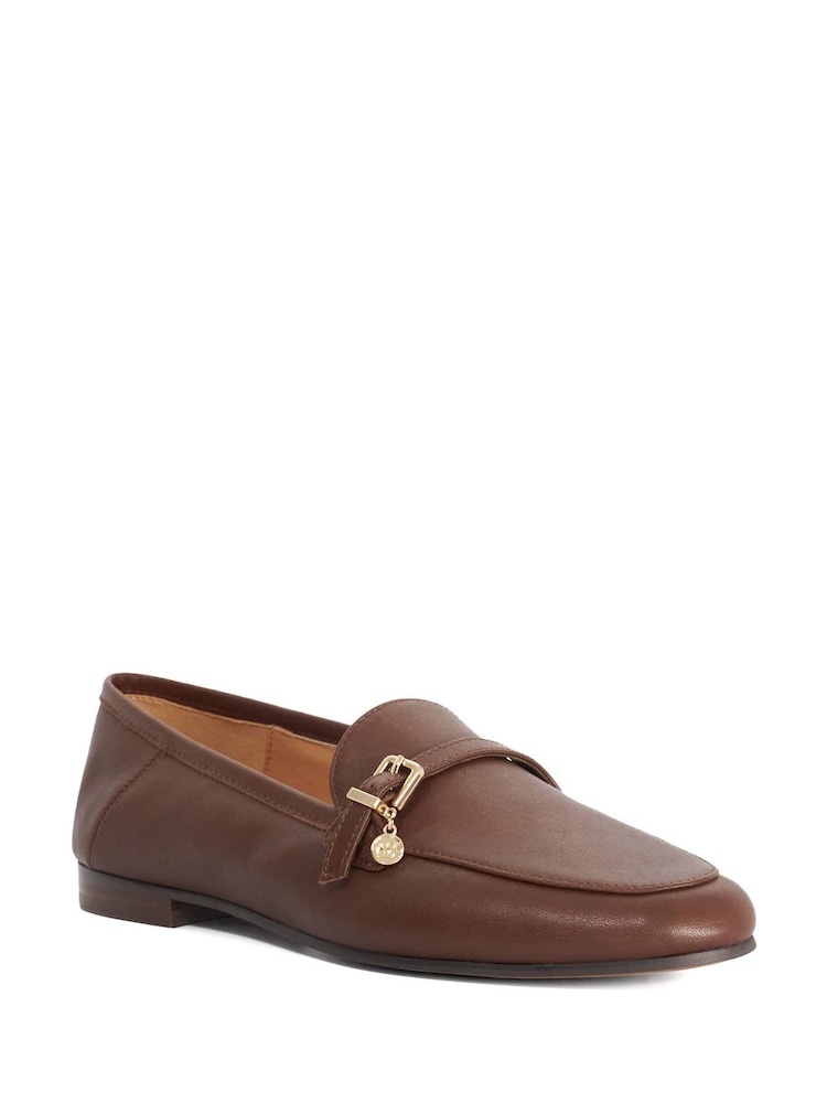 Dune London Brown Leather Greya Loafers - Image 2 of 5