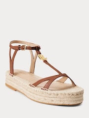 Lauren Ralph Lauren Payton Burnished Leather Espadrilles - Image 1 of 5