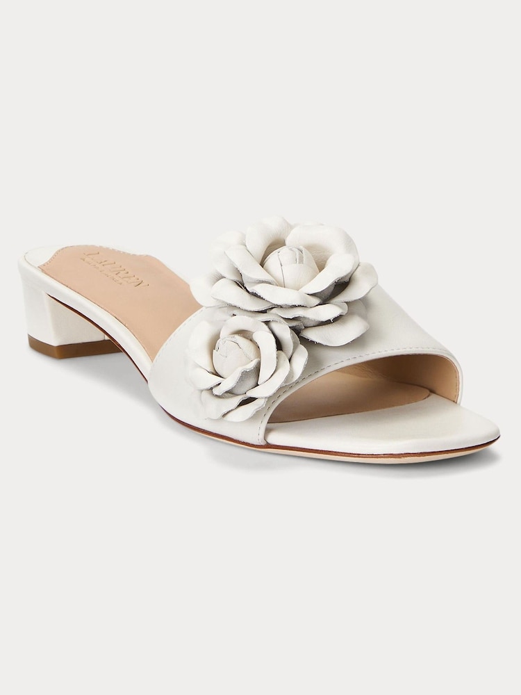 Lauren Ralph Lauren Fay 3D Floral Nappa Leather Sandals - Image 1 of 4