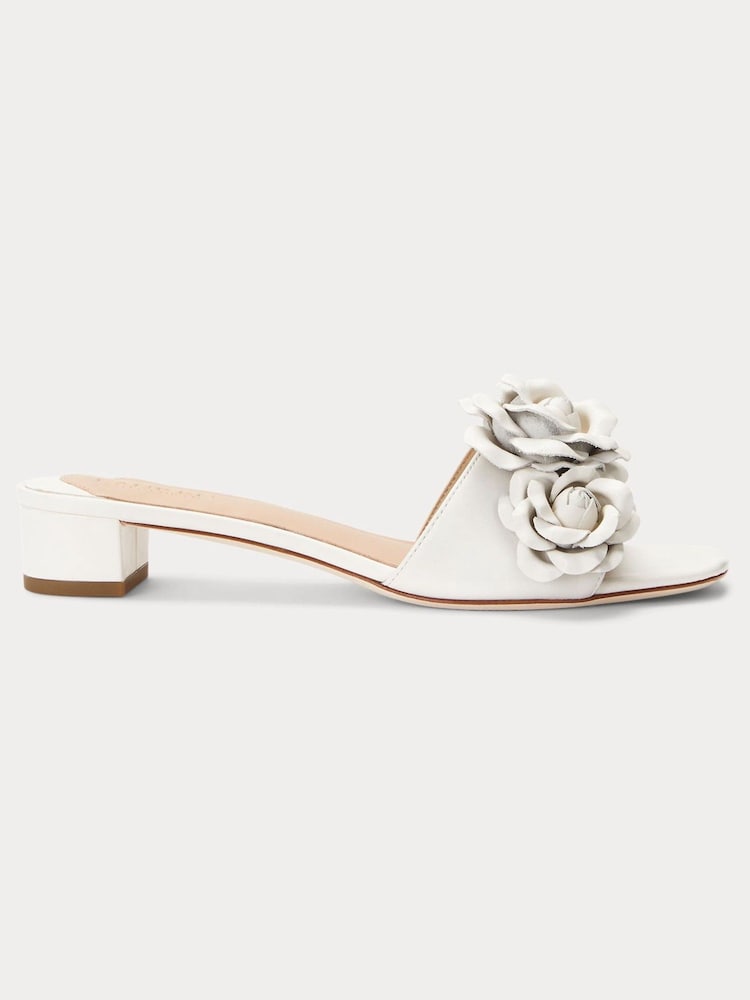 Lauren Ralph Lauren Fay 3D Floral Nappa Leather Sandals - Image 2 of 4