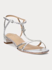 Lauren Ralph Lauren Silver Fallon Lizard Embossed Sandals - Image 1 of 4