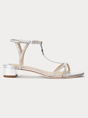 Lauren Ralph Lauren Silver Fallon Lizard Embossed Sandals - Image 2 of 4