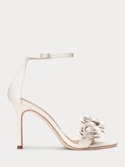 Lauren Ralph Lauren Allie Floral Trim Nappa Leather White Sandals - Image 2 of 4