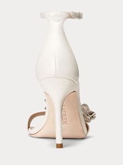 Lauren Ralph Lauren Allie Floral Trim Nappa Leather White Sandals - Image 3 of 4