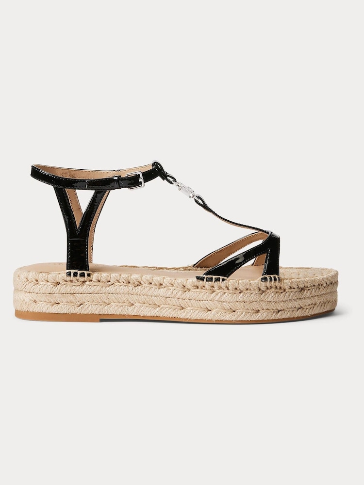 Lauren Ralph Lauren Black Payton Patent Leather Espadrilles - Image 2 of 4