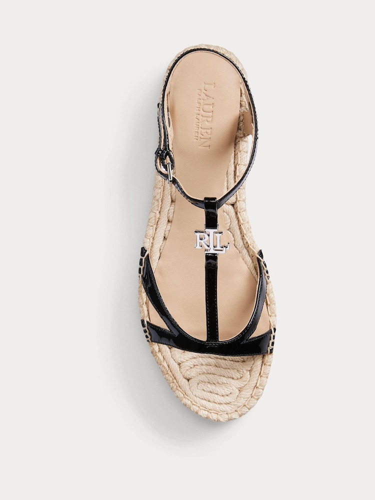 Lauren Ralph Lauren Black Payton Patent Leather Espadrilles - Image 4 of 4