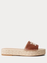 Lauren Ralph Lauren Tan Brown Polly Espadrille Sliders - Image 2 of 4