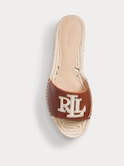 Lauren Ralph Lauren Tan Brown Polly Espadrille Sliders - Image 3 of 4