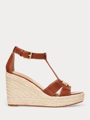 Lauren Ralph Lauren Tan Brown Hale Espadrille Wedges - Image 2 of 4