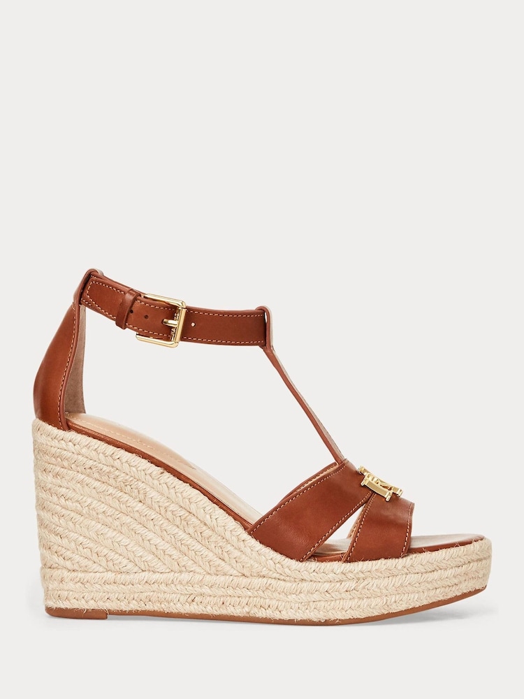 Lauren Ralph Lauren Tan Brown Hale Espadrille Wedges - Image 2 of 4