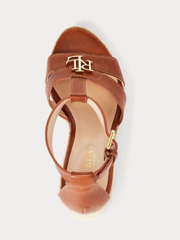 Lauren Ralph Lauren Tan Brown Hale Espadrille Wedges - Image 4 of 4