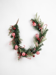 Scottish Everlastings Ltd Red Candy Cane Garland Christmas Decoration - Image 2 of 3