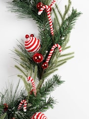 Scottish Everlastings Ltd Red Candy Cane Garland Christmas Decoration - Image 3 of 3