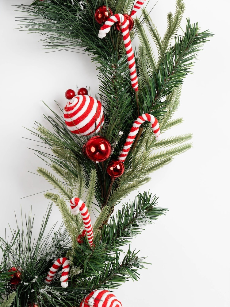 Scottish Everlastings Ltd Red Candy Cane Garland Christmas Decoration - Image 3 of 3 Scottish Everlastings Ltd Red Candy Cane Garland Christmas Decoration - Image 3 of 3