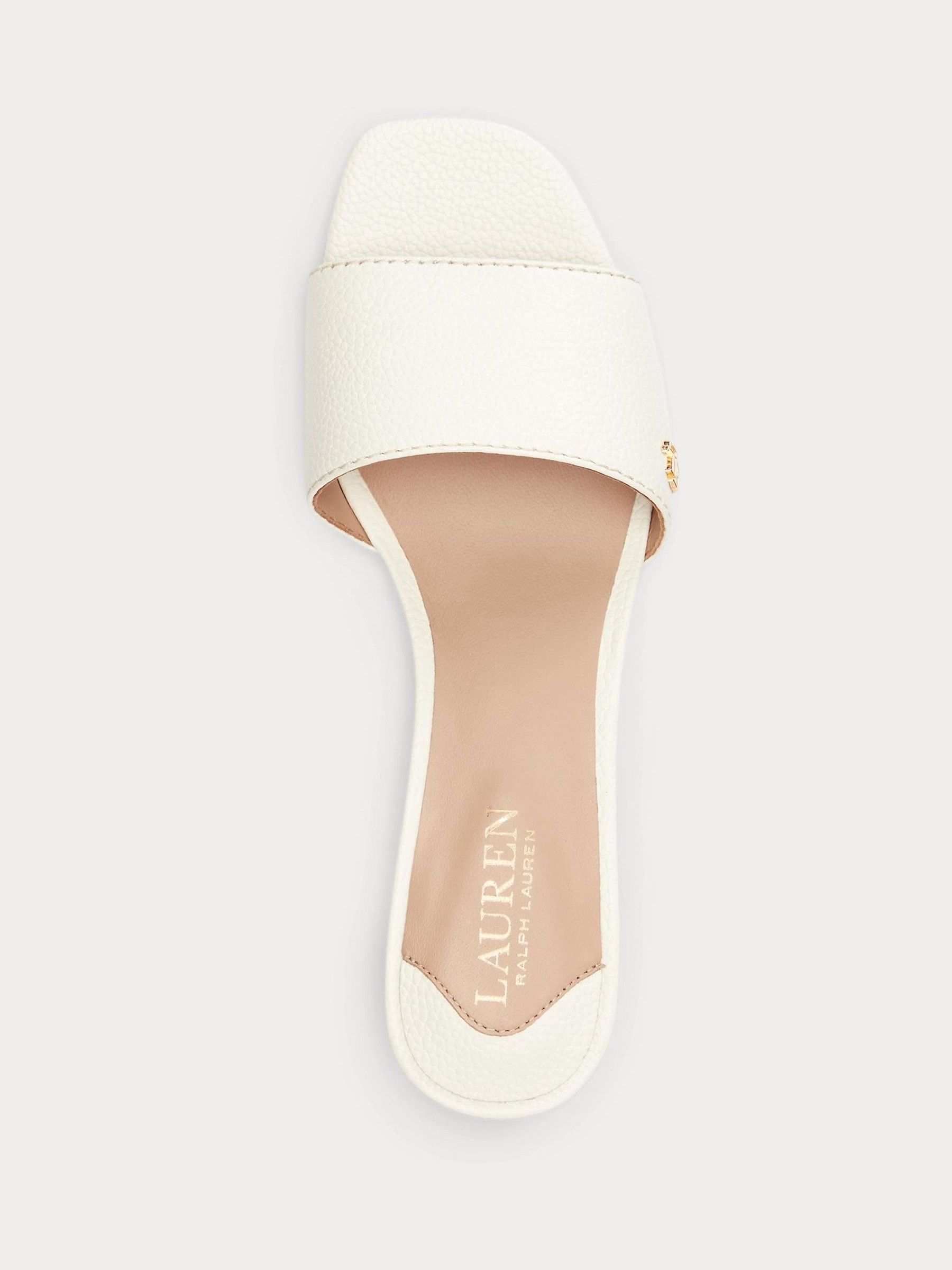 Buy Lauren Ralph Lauren Cream Fay Tumbled Leather Sandals