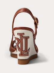 Lauren Ralph Lauren Roni Burnished Leather Tan Brown Sandals - Image 3 of 4