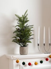 Scottish Everlastings Ltd Green Artificial Christmas Pine Tree in Cement Pot - Image 1 of 3