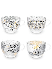Sara Miller Artisanne Noir Set of 4 Mugs - Image 2 of 5