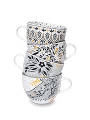 Sara Miller Artisanne Noir Set of 4 Mugs - Image 3 of 5