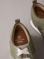 Green Signature Leather Slim Sole Retro Trainers - Image 5 of 7