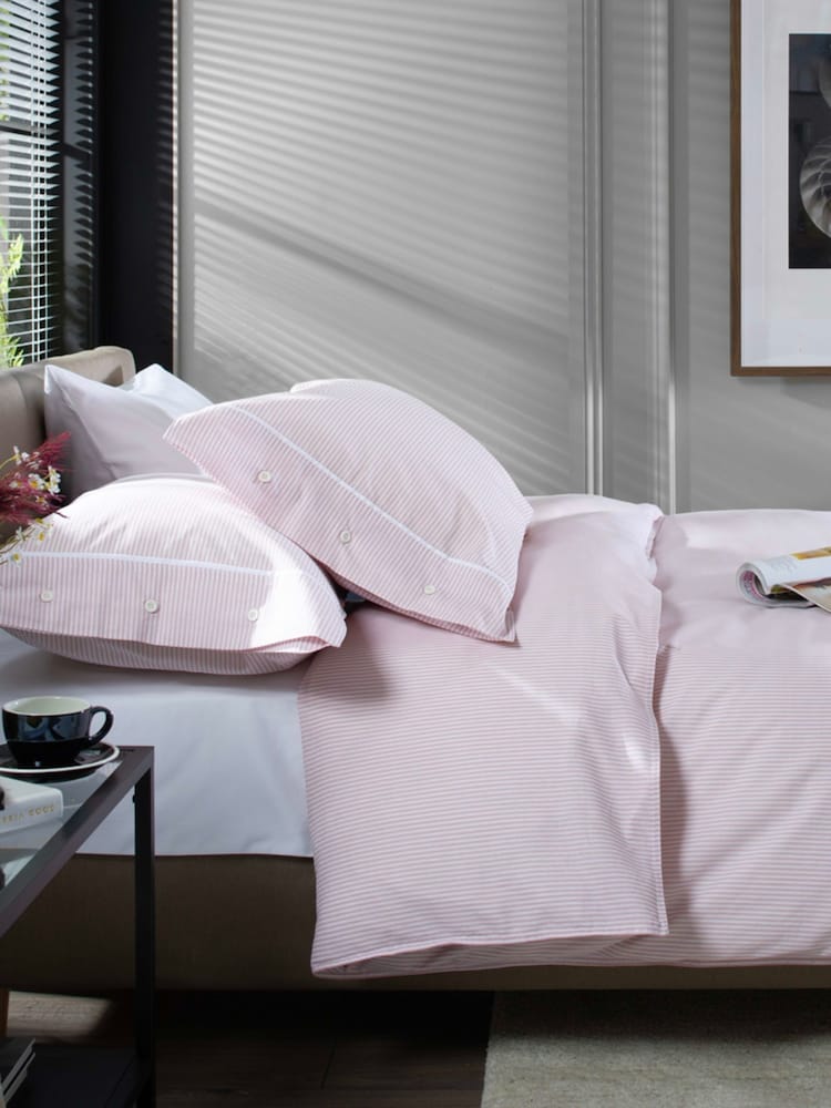 The Lyndon Company Rose/White Southport Duvet Cover and Pillowcase Set - Image 7 of 7 The Lyndon Company Rose/White Southport Duvet Cover and Pillowcase Set - Image 7 of 7