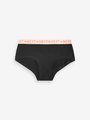 Black Bright Elastic Hipsters 7 Pack (2-16yrs) - Image 2 of 10