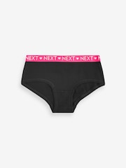 Black Bright Elastic Hipsters 7 Pack (2-16yrs) - Image 8 of 10